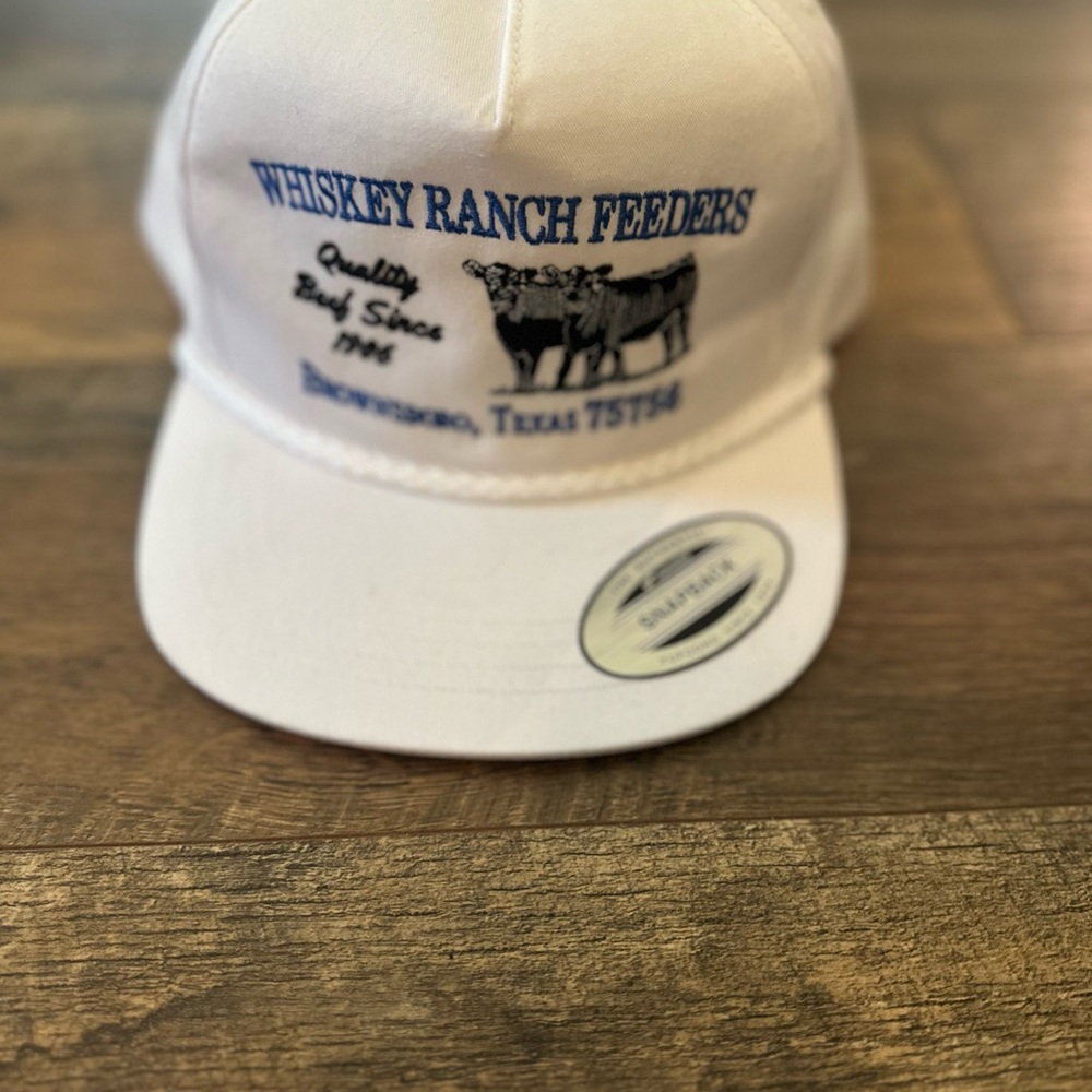 White and Blue Whiskey Ranch Feeders Cap